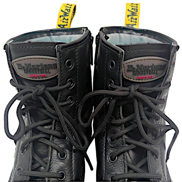 Dr. Martens Maple Zip Boots Black Steel Toe Work Leather Industrial Womens 10 - Picture 3 of 11